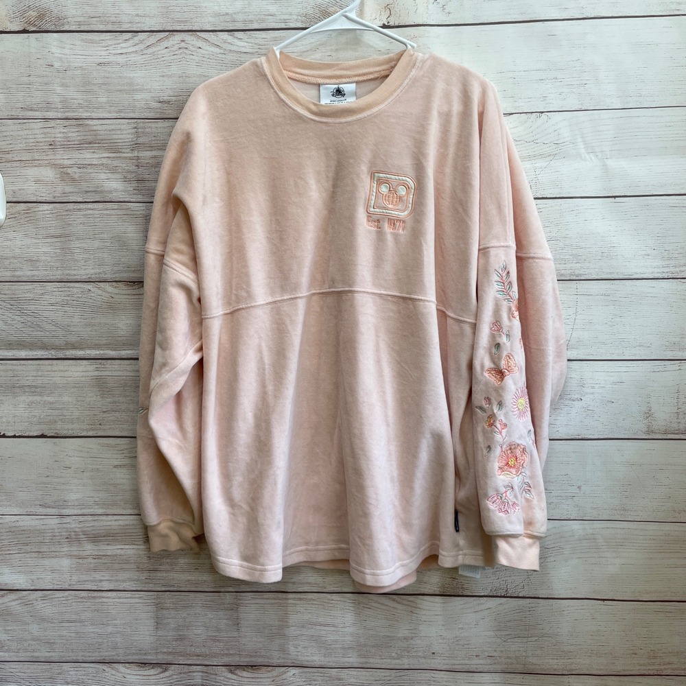 WALT DISNEY WORLD EMBROIDERED SPIRIT JERSEY IN PINK VELOUR